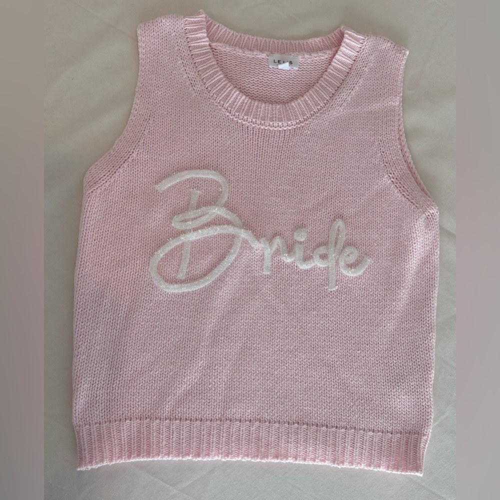 Le Lis Light Pink Knit Bride Sweater Vest